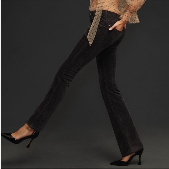 BOGO! Anthropologie Pilcro The Icon Flare Corduroy Jeans Charcoal Gray 25 - Picture 3 of 13